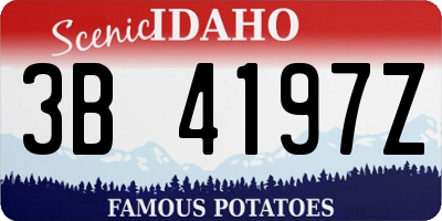 ID license plate 3B4197Z