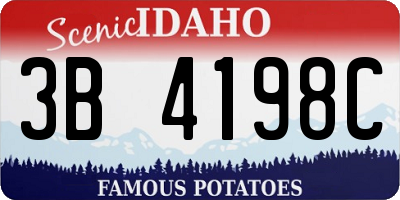 ID license plate 3B4198C