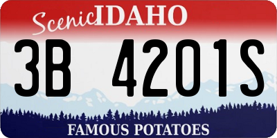 ID license plate 3B4201S