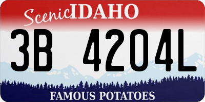 ID license plate 3B4204L