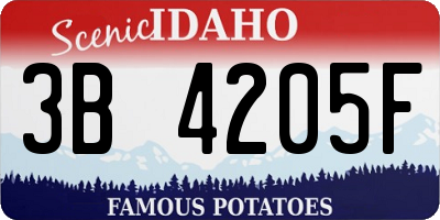 ID license plate 3B4205F