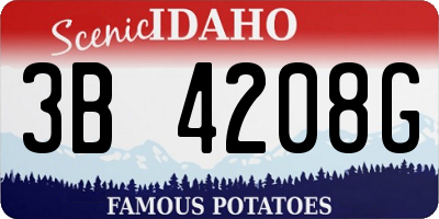 ID license plate 3B4208G