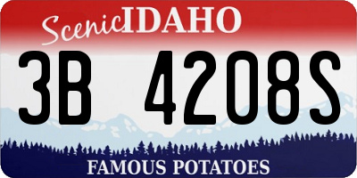 ID license plate 3B4208S