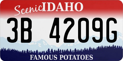 ID license plate 3B4209G