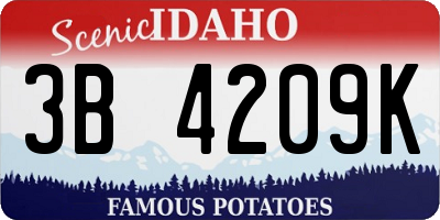 ID license plate 3B4209K