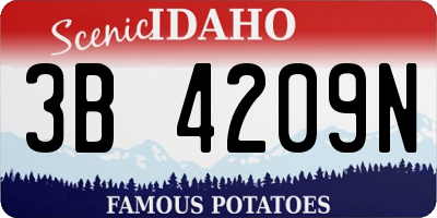 ID license plate 3B4209N