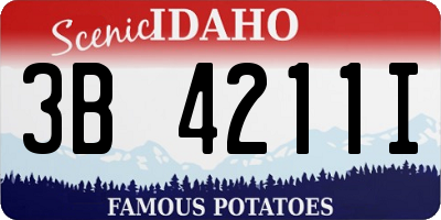 ID license plate 3B4211I