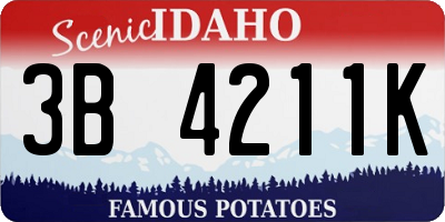 ID license plate 3B4211K