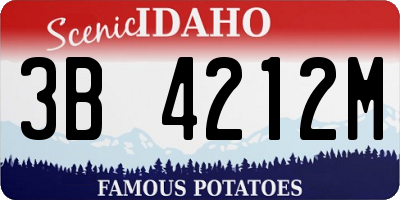 ID license plate 3B4212M