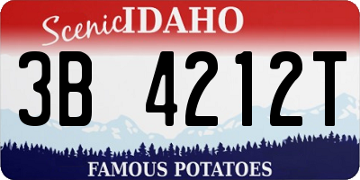 ID license plate 3B4212T