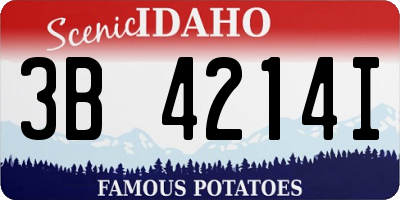 ID license plate 3B4214I