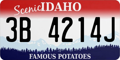 ID license plate 3B4214J