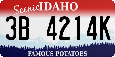 ID license plate 3B4214K