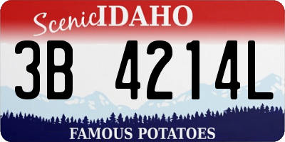 ID license plate 3B4214L