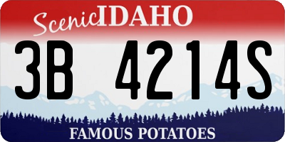 ID license plate 3B4214S