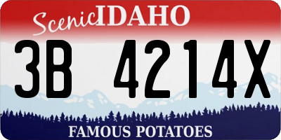 ID license plate 3B4214X