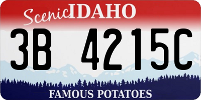 ID license plate 3B4215C