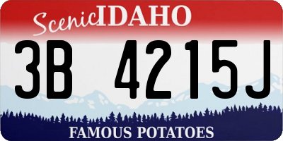 ID license plate 3B4215J