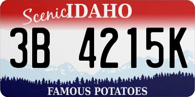 ID license plate 3B4215K