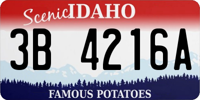 ID license plate 3B4216A