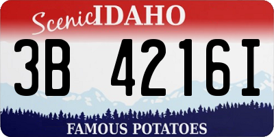 ID license plate 3B4216I