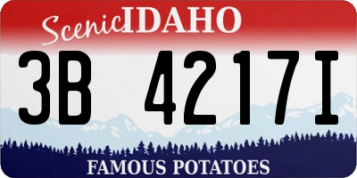 ID license plate 3B4217I