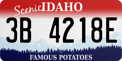 ID license plate 3B4218E