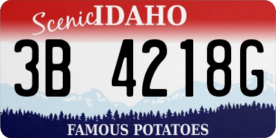 ID license plate 3B4218G