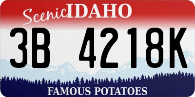 ID license plate 3B4218K
