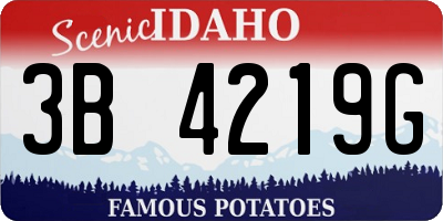 ID license plate 3B4219G