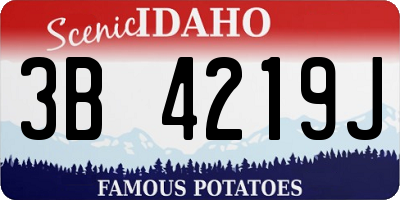 ID license plate 3B4219J