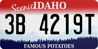 ID license plate 3B4219T