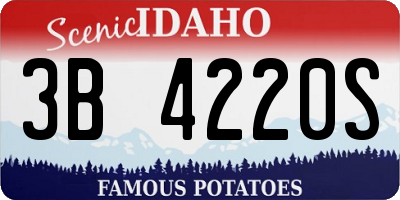 ID license plate 3B4220S