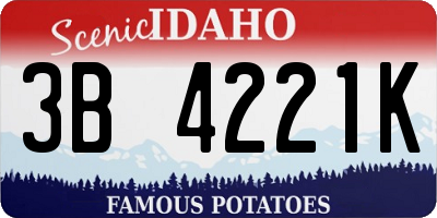 ID license plate 3B4221K