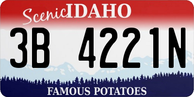 ID license plate 3B4221N