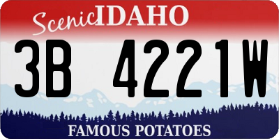 ID license plate 3B4221W