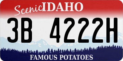 ID license plate 3B4222H