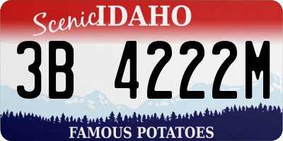ID license plate 3B4222M