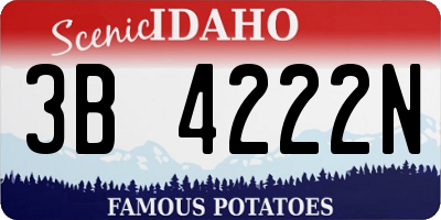 ID license plate 3B4222N