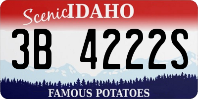 ID license plate 3B4222S