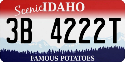 ID license plate 3B4222T