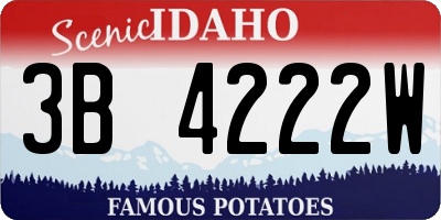 ID license plate 3B4222W