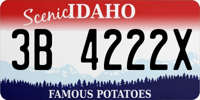 ID license plate 3B4222X