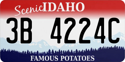 ID license plate 3B4224C