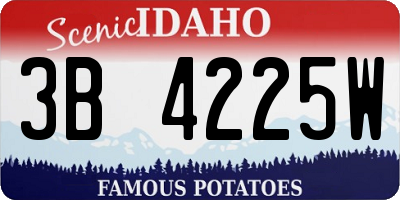 ID license plate 3B4225W