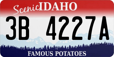 ID license plate 3B4227A