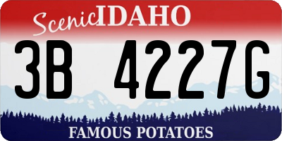ID license plate 3B4227G
