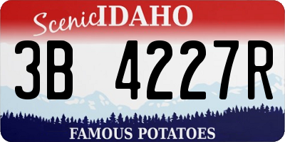 ID license plate 3B4227R