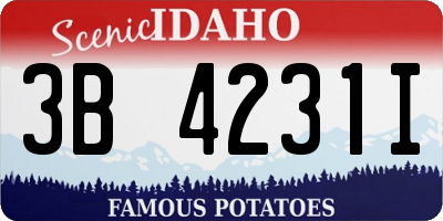ID license plate 3B4231I