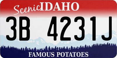 ID license plate 3B4231J